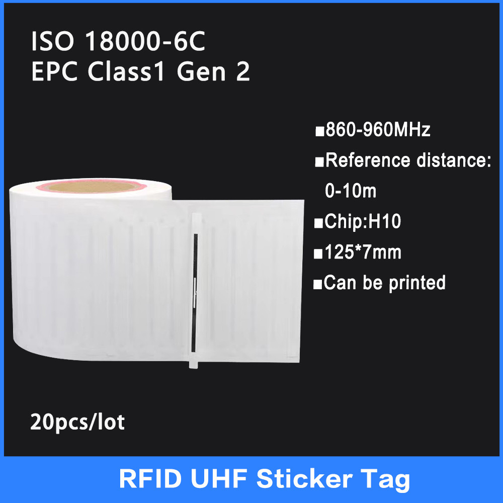 

20PCS UHF RFID Wet Inlay Tag 18000-6C 860-960MHz RFID UHF Sticker Label H10 Chip Electronic label 915 MHz High Quality