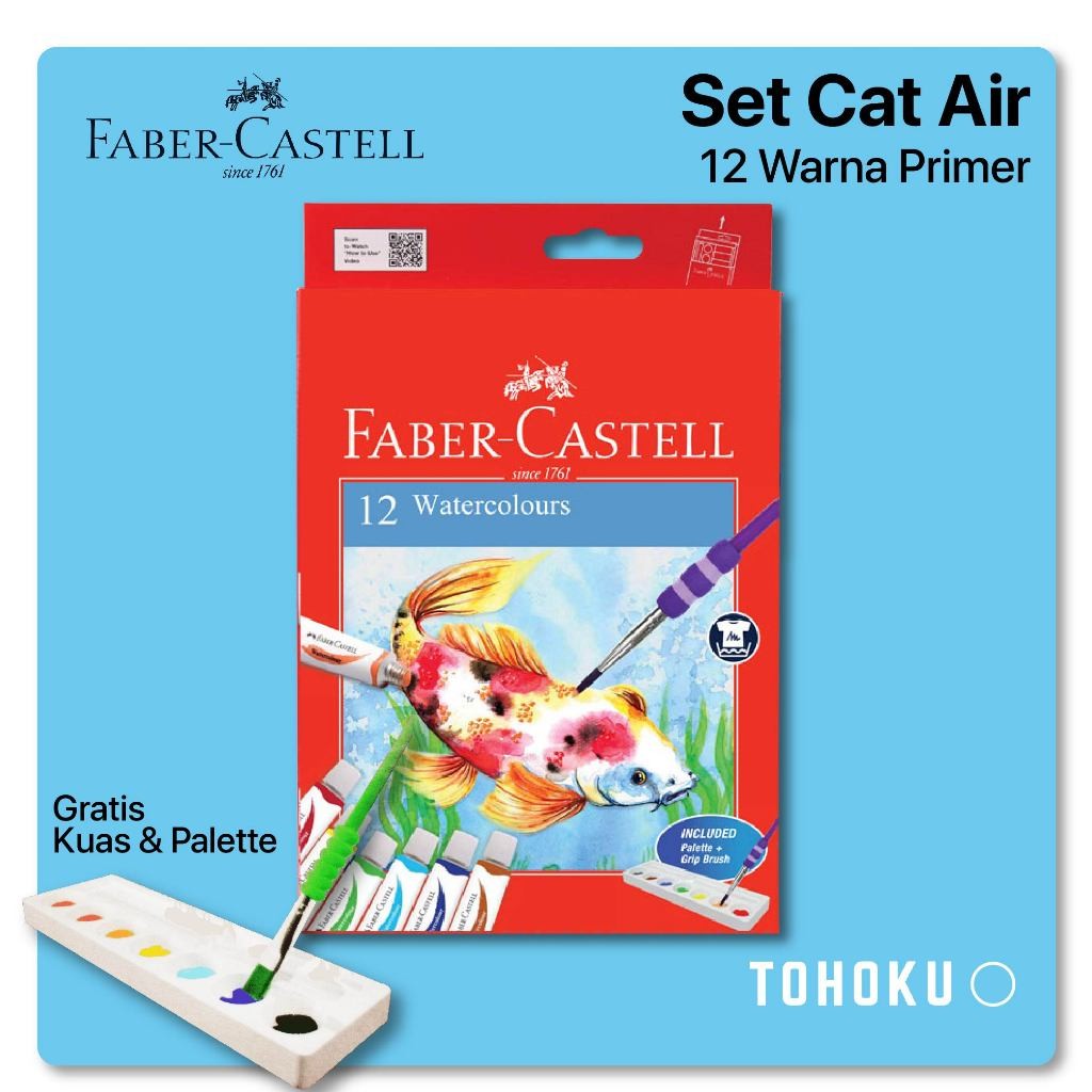 

Set Melukis Faber-Castell - Cat Air / Akrilik 12 Warna dengan Kuas dan Palet - Faber Castell Painting