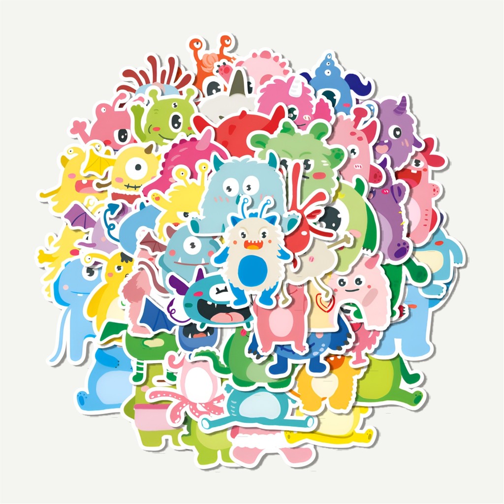 

Sticker Pack Stiker Kartun Cute Montser Family | Sticker TUMBLR | Stiker LAPTOP KOPER HELM