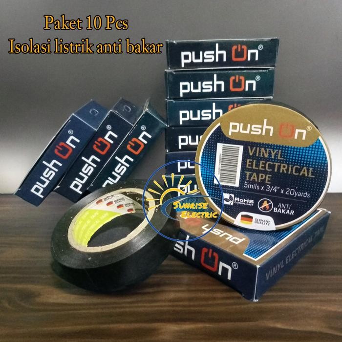 

MUMPUNG PROMO Paket 10 Pcs Push On Isolasi Listrik Anti Bakar 5 Mils x 3/4 x 20 YardTERLARIS