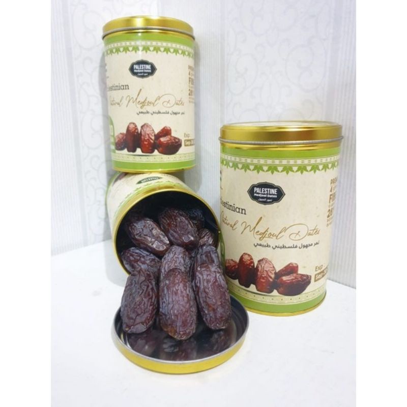 

Kurma Medjool Palestina Jumbo Premium Grade A 500gr / Original Palestine Dates//Kemasan Kaleng