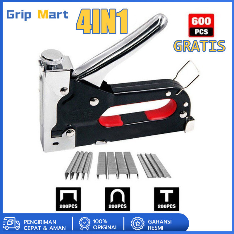 

【Gratis 600 paku 】4 In 1 Pistol Kuku Pistol Stapler Konstruksi Konstruksi Furnitur DIY Pelapis Pelapis Pistol Stapler Multifungsi Pistol Stapler Dekorasi Rumah Alat Pertukangan