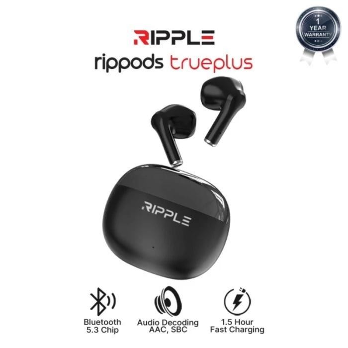 Terbaru Ripple Tws Rippods True Plus Headset earphone Bluetooth - Hitam