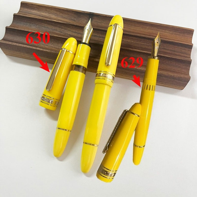 

Limited Yellow! Wing Sung 629/630 Brief Fountain Pen F 0.5mm Nib Piston Resin Gold Clip Pen Stationery Business Writing Gifts