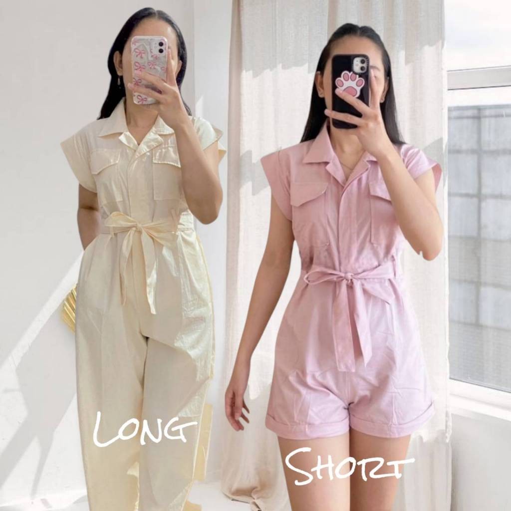 VG45RF Katun PREMIUM ( Baby Pink ) 377.1004.992.1071 Agatha Jumpsuit Overall Jumper Kodok Wanita Kek