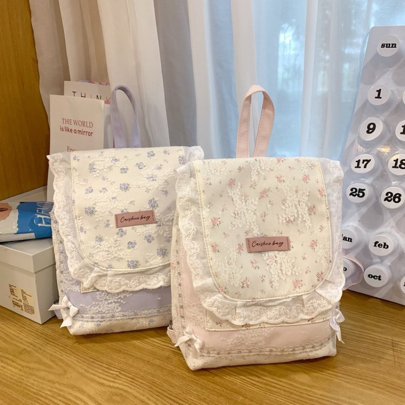 RAFATA TAS RANSEL BUNGA AESTHETIC/ TAS RANSEL FLOWER AESTHETIC/ BACKPACK FLOWER AESTHETIC/ TAS RANSE