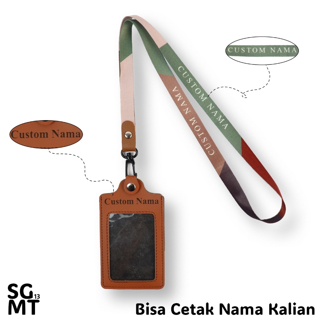 

Sale Id Card Custom + Lanyard kulit - Bisa satuan dan custom nama - Id Card Holder Leather Terlaris