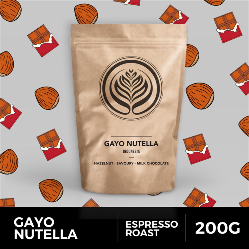 

Gayo Nutella 200g - Biji Kopi Aceh Arabusta Blend | Coffeenatics