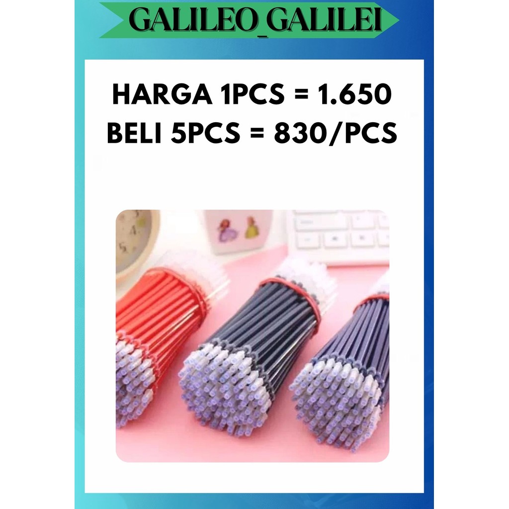 

GW REFILL TINTA PENA GEL PULPEN BOLPOIN PEN CAIR 0.5 MM HITAM / BIRU / MERAH