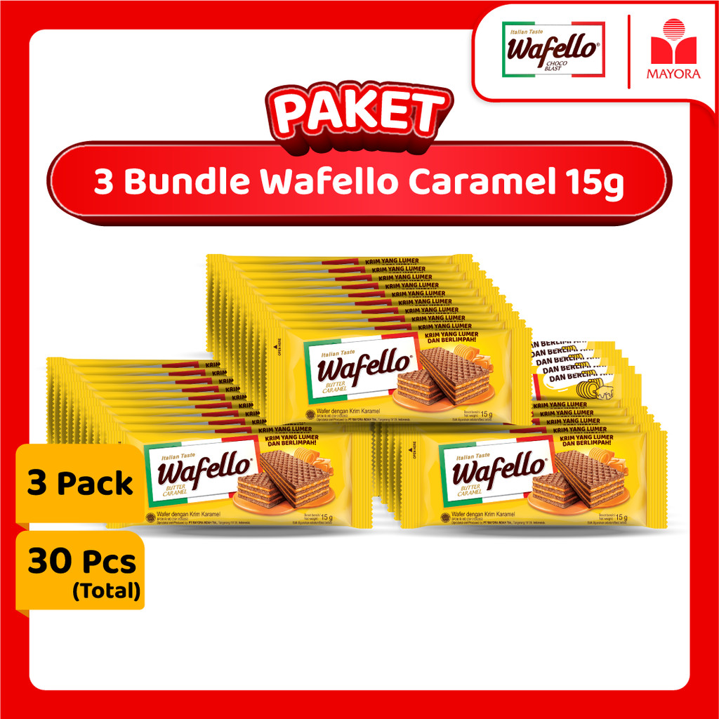 

Paket 3 Bundle Wafer Wafello Butter Caramel 15 Gram