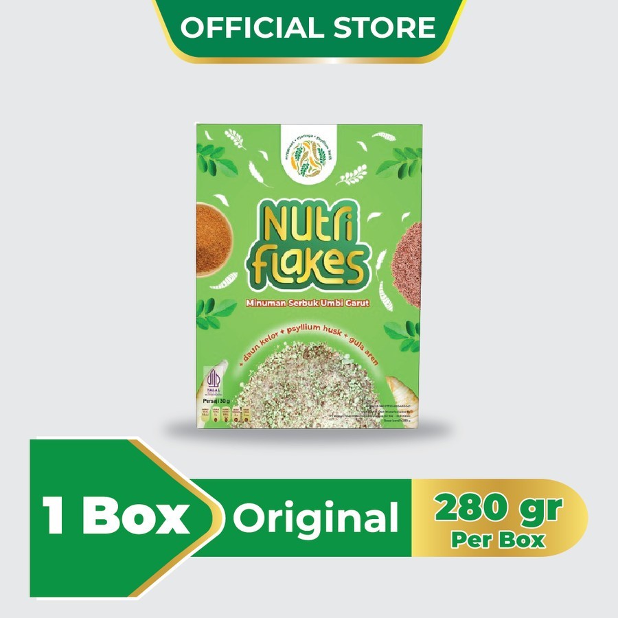

Nutriflakes - Minuman Serbuk Umbi Garut Ampuh Mengatasi Maag Asam Lambung 1 Box