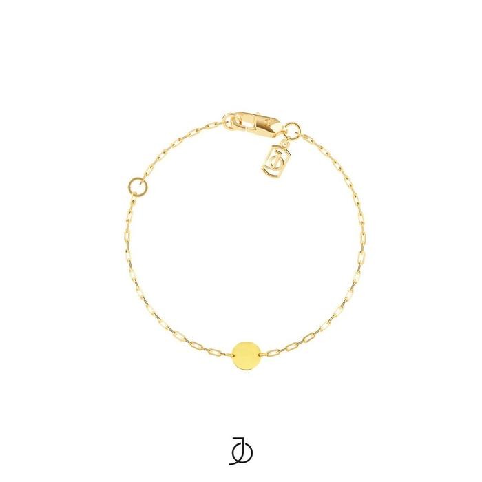 

Promo Jo Small Disc With Mini Paper Clip Anklet - 17K YELLOW GOLD, 24CM