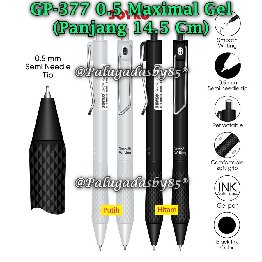 

(1 Pak/12) GROSIR Gelpen JOYKO GP-377 Maximal Gel 0.5 mm / Gel Pen Pulpen Pena Joyko GP-377 (Pak/12)