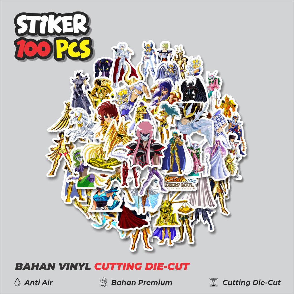 

Terbaru! 50 pcs Stiker Anime Saint Seiya Character Mix 5 Dekorasi Lucu Kreatif untuk Notebook, Skateboard, HP