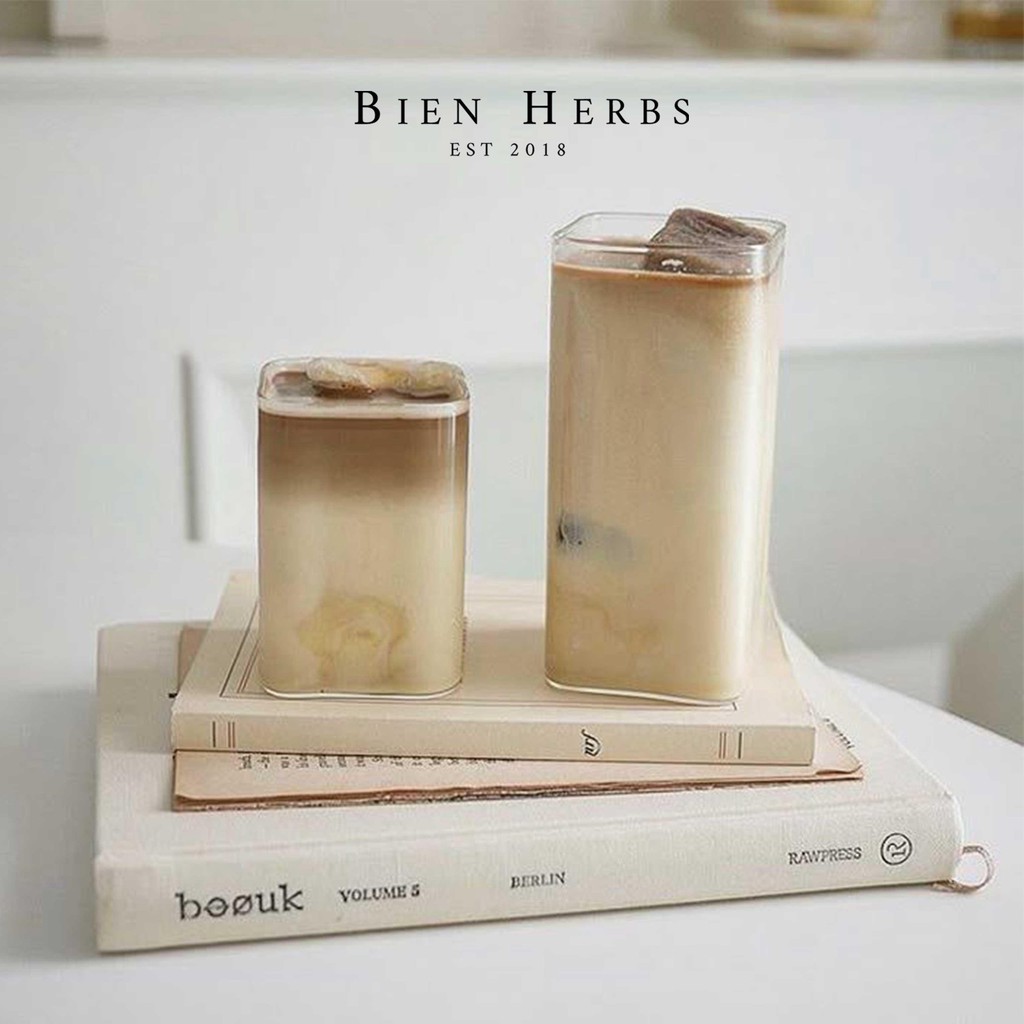 BIEN RUI Square Glass Gelas Kaca Aesthetic Kotak Gelas Korea