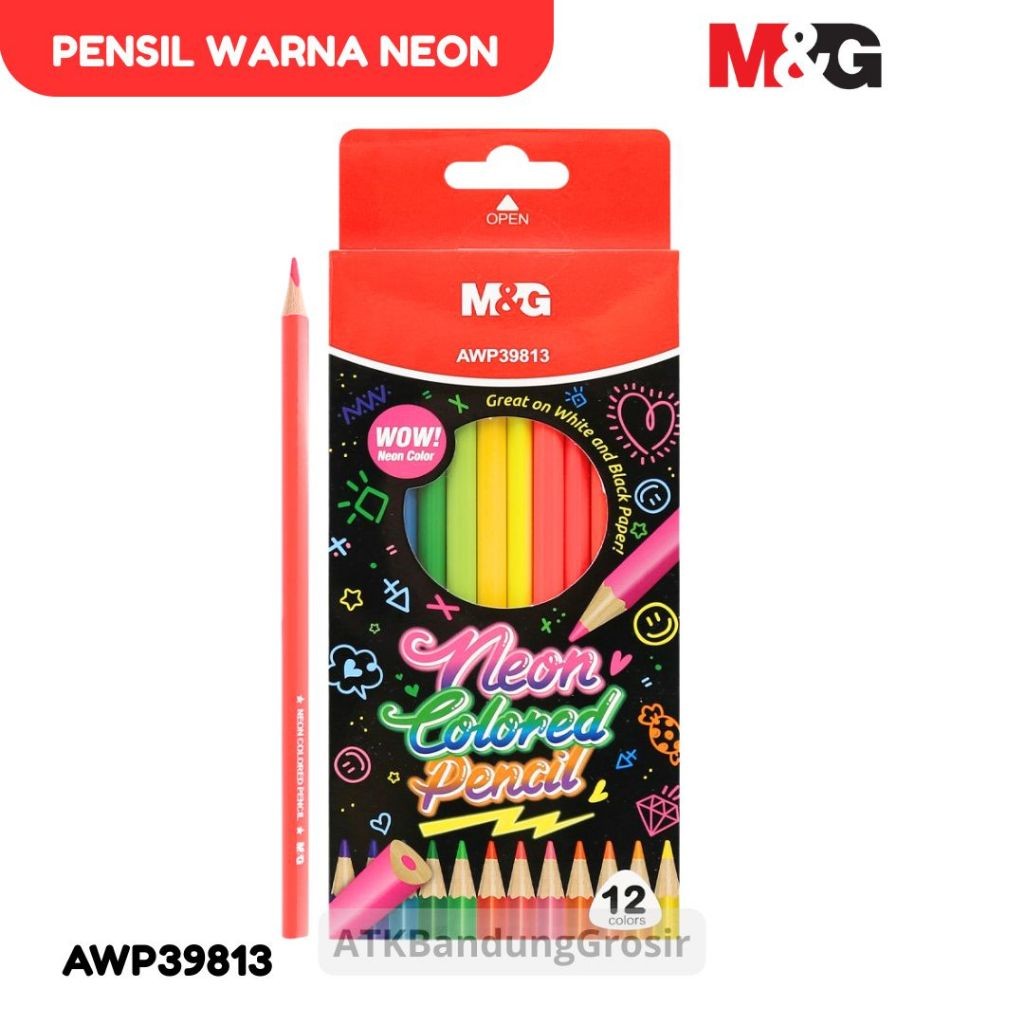 

Pensil Warna M&G 12 Warna Neon Colored Pencil #AWP39813 Pensil Warna Neon - SHABQ