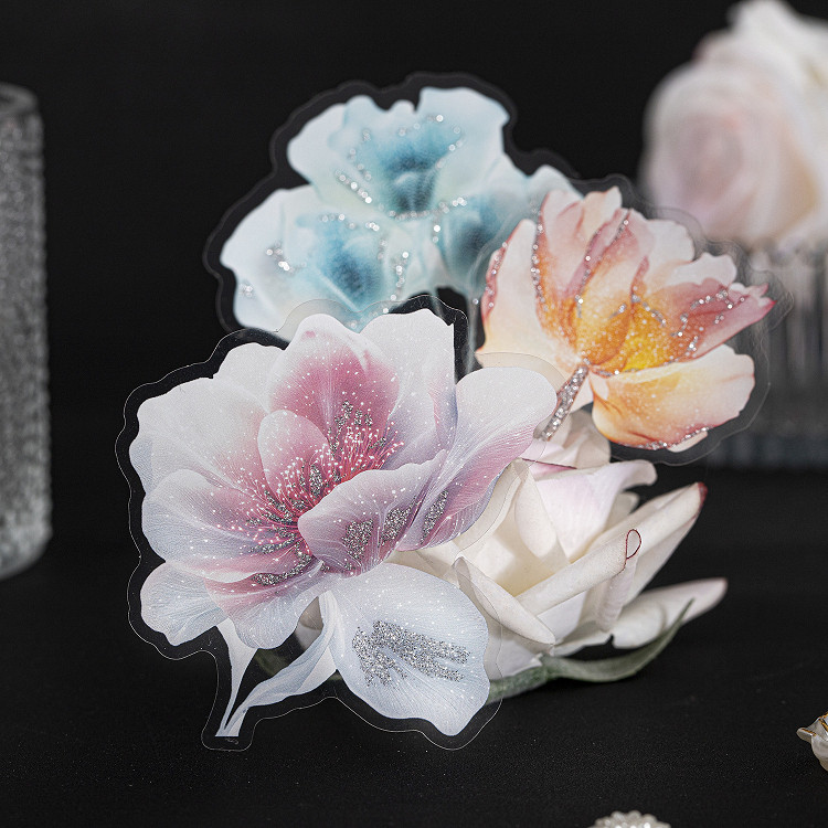 

[Gongjin] Sticker Flower Light FL Stiker Bunga Floral Gliter Cantik Estetik