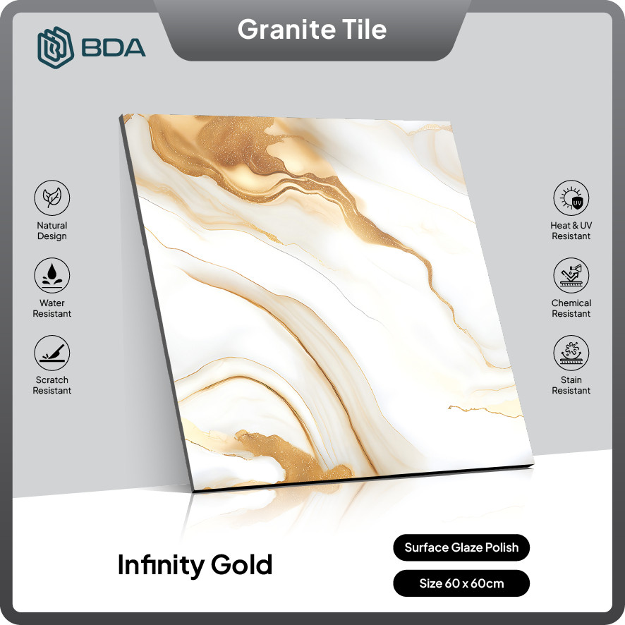 BDA Granite Tile 60x60 60X120 Keramik Granit Lantai Dinding Kamar mandi Dekorasi Mewah Infinity Gold