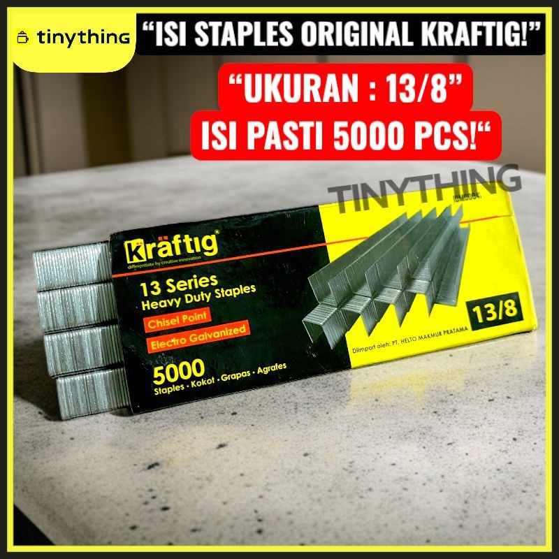

KRAFTIG Isi Staples Jok Hekter Tembak 8mm (13/8") 13/8 13 / 8 mm Stapler Jok 5000 pcs MURAH