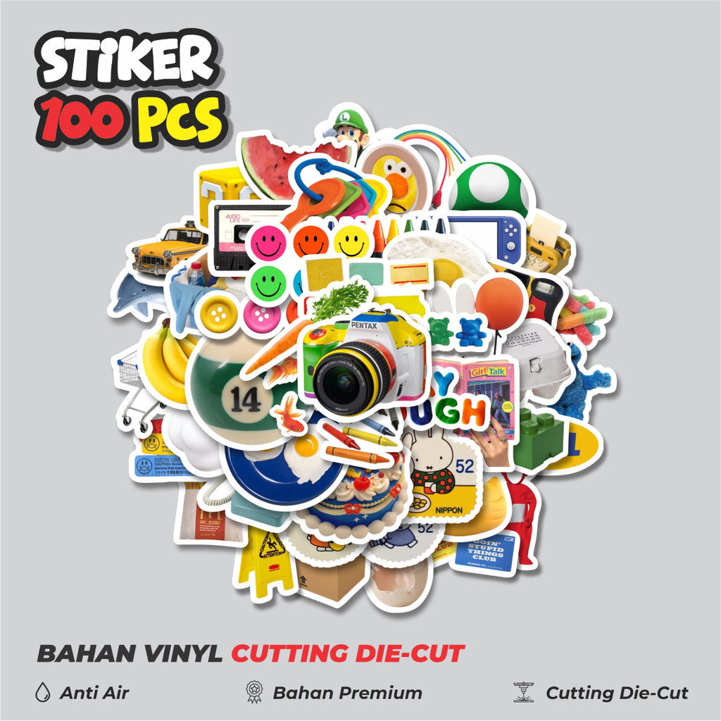 

Terbaru! 50 pcs Stiker Colorful Retro Aesthethic Mix 1 Dekorasi Lucu Kreatif untuk Notebook, Skateboard, HP