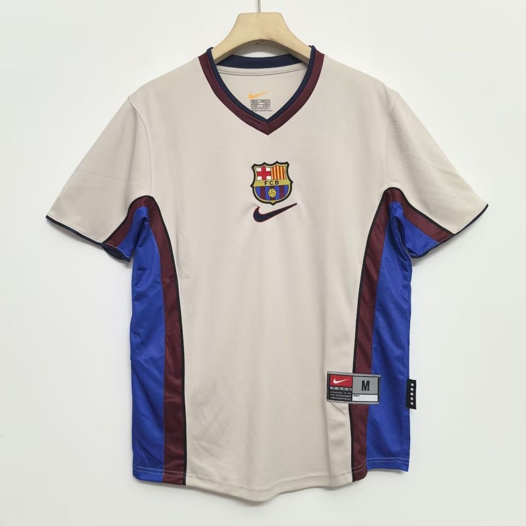 Jersey Retro Klasik Kenang-Kenangan Barcelona Away 98/99 T shirt pria