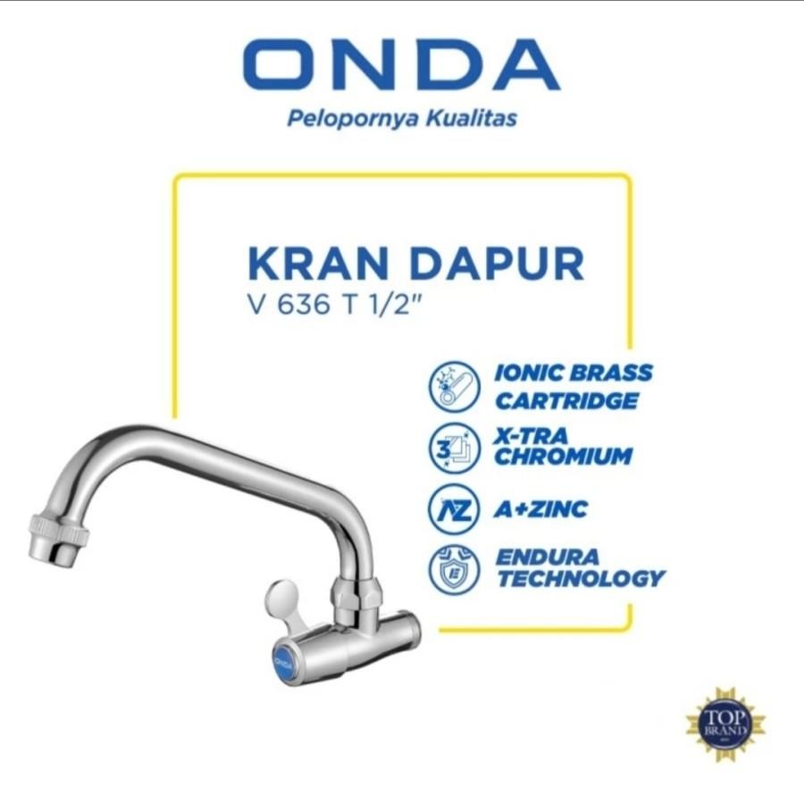 Kran Dapur / Angsa Tembok V 636 T 1/2 in / inch ONDA / Keran / V636T