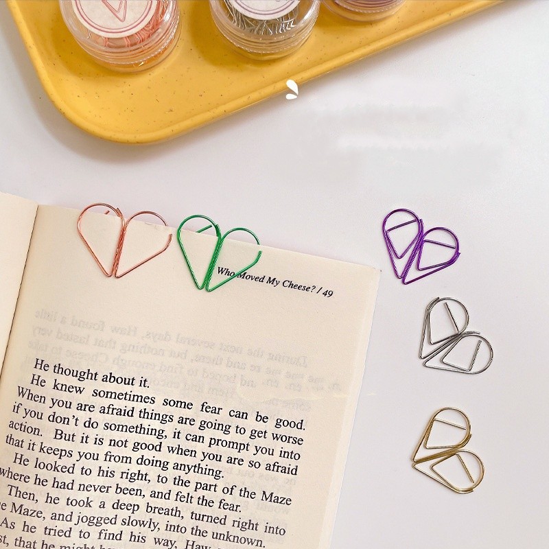 

Bview Art Creative Metal Waterdrop Paper Clips - 10pcs Cute Office Supplies Set with Novelty Bookmark Design