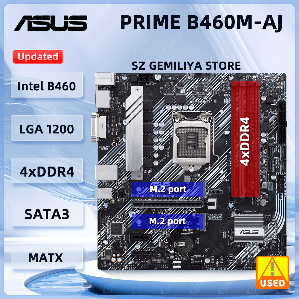 ASUS PRIME B460M-AJ Motherboard Intel B460 LGA 1200 DDR4 128G M.2 support i3-10100 i3-10320 i5-10500
