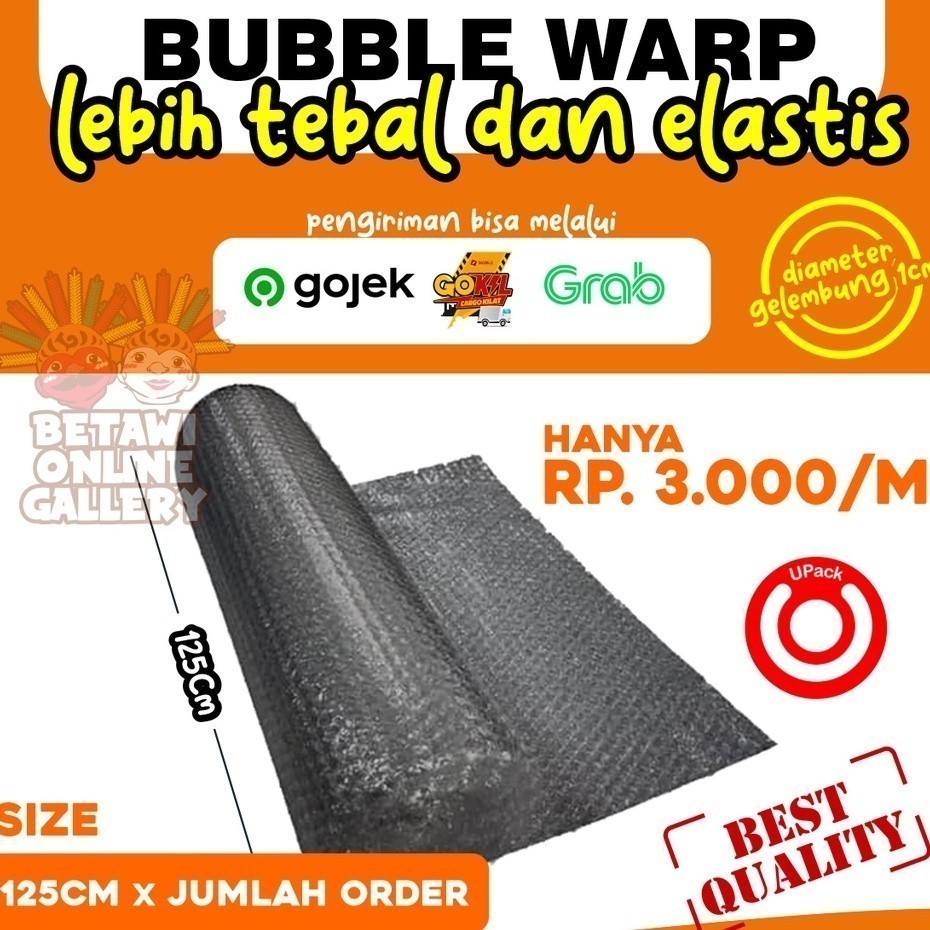 

BUBBLE WRAP METERAN (1,25M x JUMLAH ORDER METER)HITAM PUTIH BUBLE WRAP
