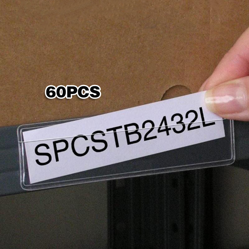 

60PCS Label Display Harga Perekat / Price Tag Transparan / Label Holder Self Adhesive