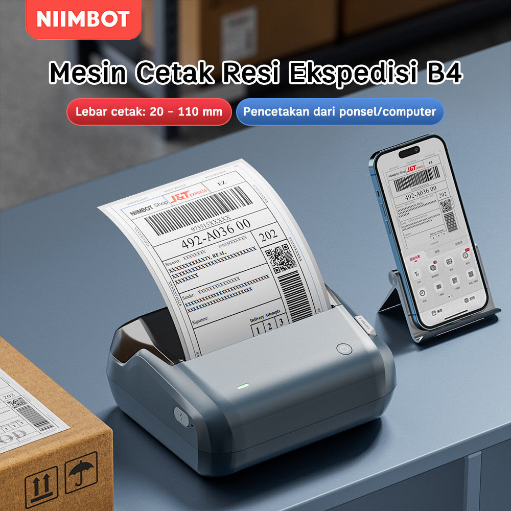 

NIIMBOT B4 Pembuat Label Termal Tanpa Tinta, untuk Label Pengiriman, Cocok untuk Bisnis & Kantor