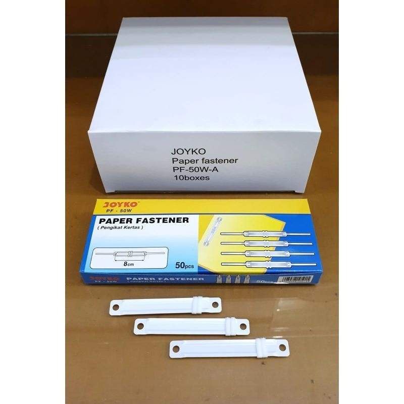 

( 10 pak ) PF 50W Acco Paper Fastener Snell Pengikat Kertas Joyko PF-50W Putih