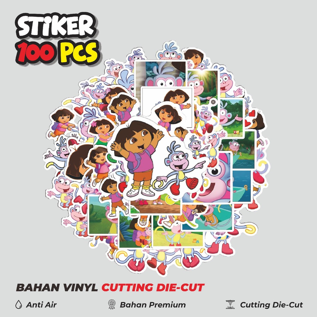 

Terbaru! 50 pcs Stiker Kartun Boots Dora the Explorer Dekorasi Lucu Kreatif untuk Notebook, Skateboard, HP