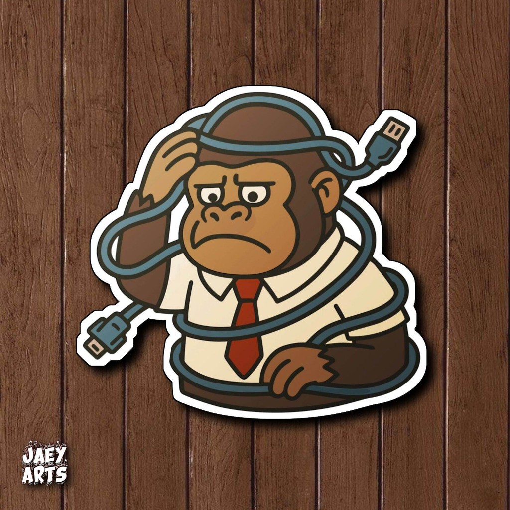 

EXCLUSIVE DESIGN Stiker Gorilla. Headache Gorilla Sticker FUN