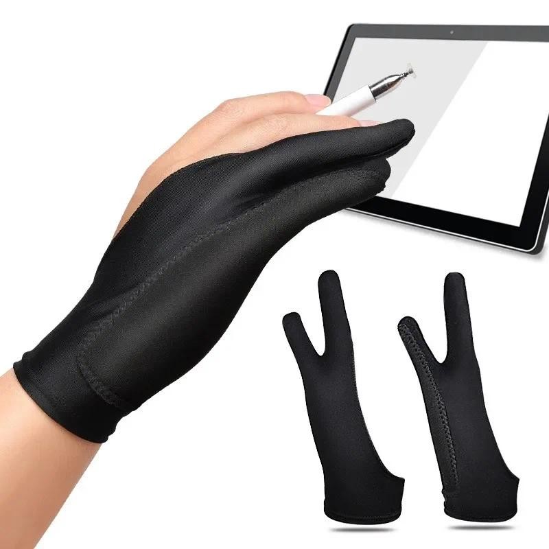 

S/M/L Two-Finger Drawing Gloves Anti-touch Anti-fouling for Tablet Digital Board Touch Screen Oil Painting Office Art Supplies