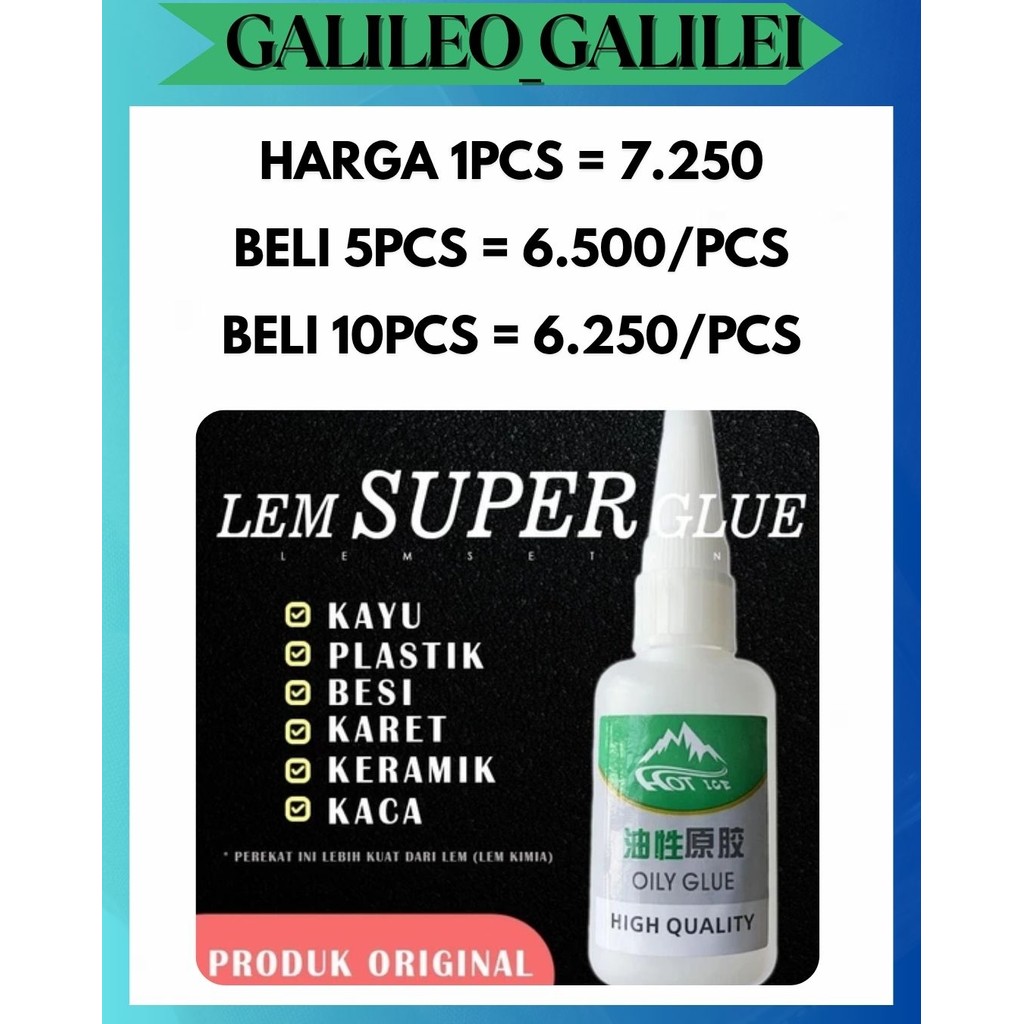 

GW OILY GLUE 50GR LEM SUPER SERBAGUNA PEREKAT KUAT KERAMIK KACA LOGAM KARET PLASTIK