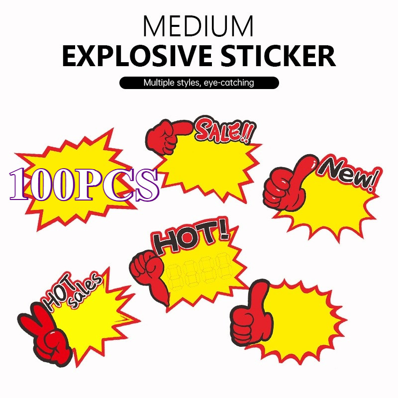 

100Pcs Label Harga Pop Card Penjepit Harga Tulisan Promo Sale New Tag Kartu Promo Sale Price Tag