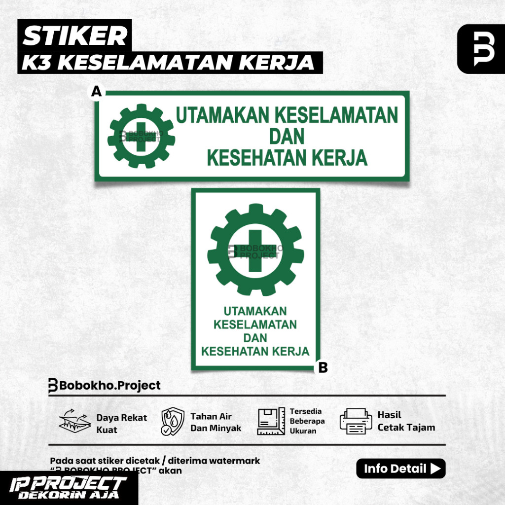 

Stiker K3 Keselamatan Kerja / Stiker Safety First / Stiker Kesehatan Kerja