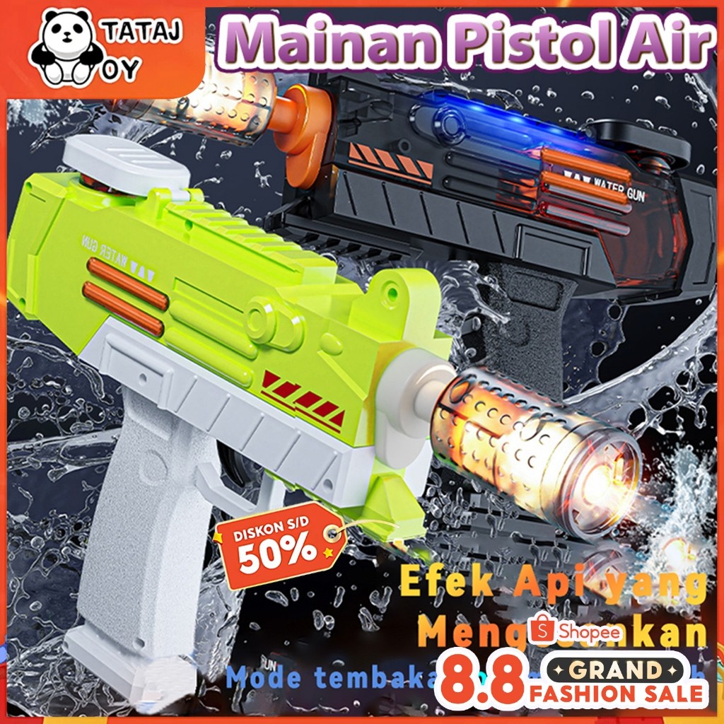 NJ28WS Tatajoy Mainan Pistol Air Anak Toy Water Gun New Automatic Uzi Children's Electric Water Gun 