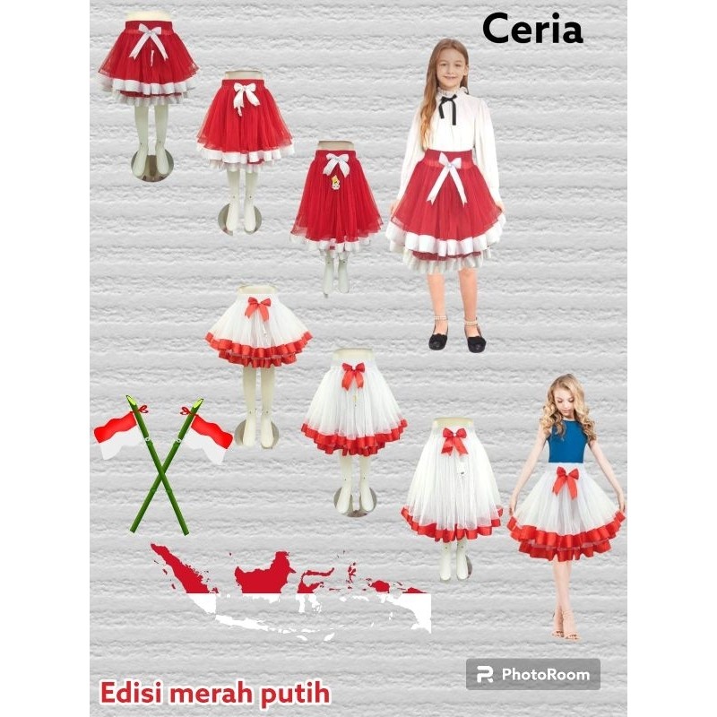

DC_ Rok ceria edisi merah putih / Rok ceria putih merah / Rok 17 agustus / Rok anak / Rok anak lucu / Rok tile anak / Rok tutu anak / Rok pesta anak