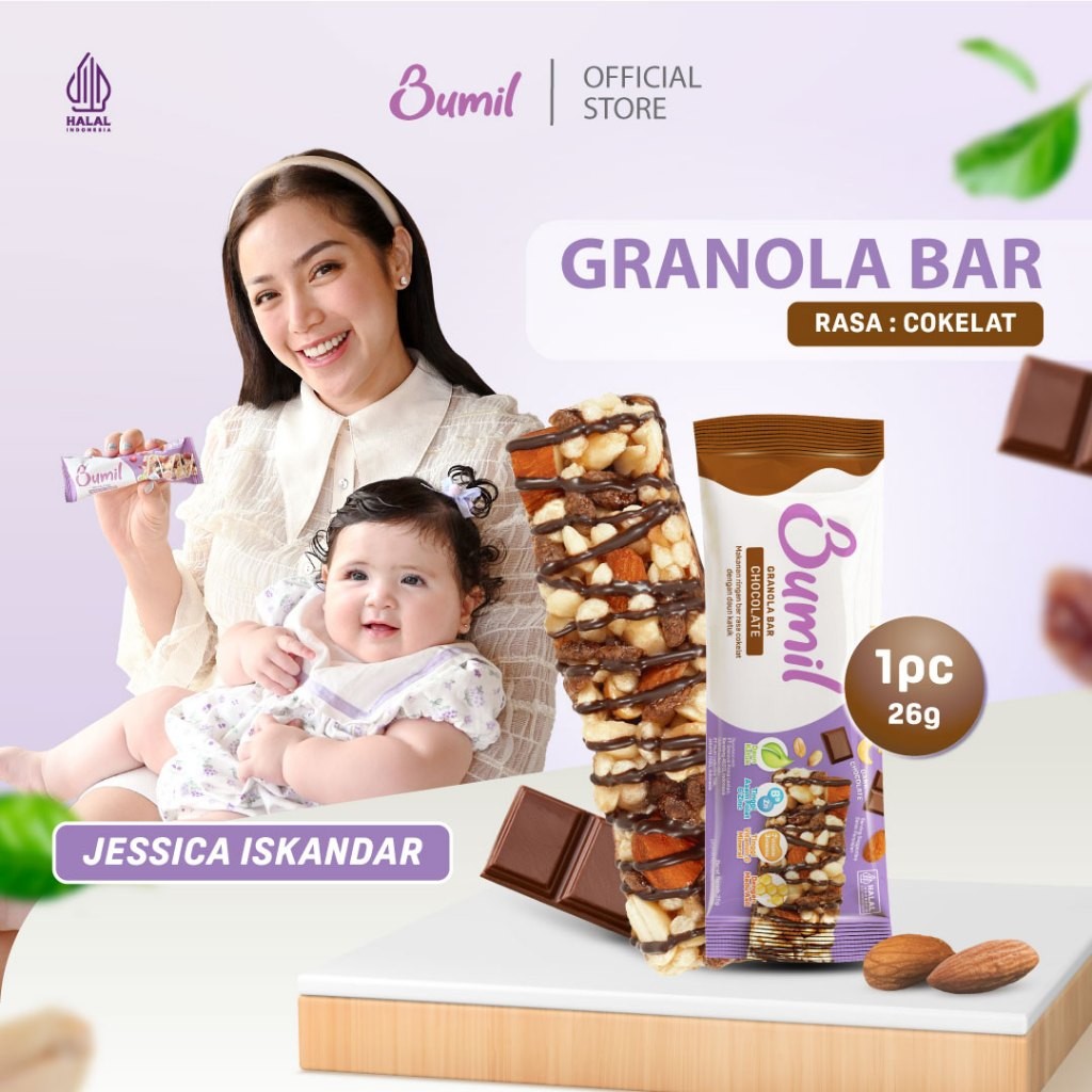 

BUMIL Makanan Ringan Bar Rasa Coklat Yoghurt Berry dengan Daun Katuk (Granola Bar Coklat Yoghurt Berry) [1pcs]