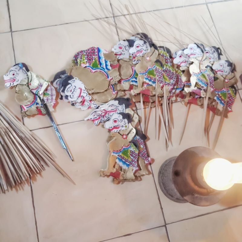 Punokawan wayang kulit asli mini 30 cm
