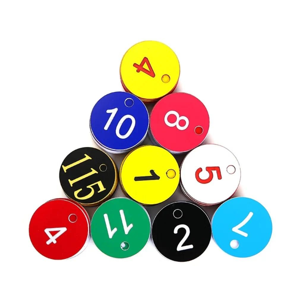 

100Pcs 1-100 Plastic Number Plate Digital Tags Keychain Decoration Supermarket Storage Numbers Sign Restaurant Call Number