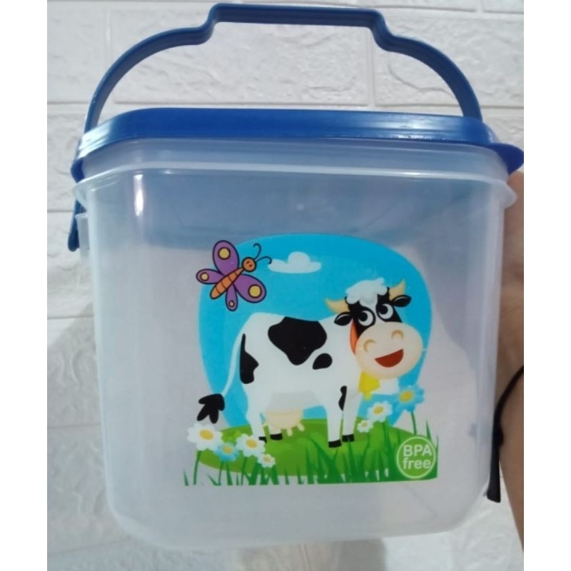 Terlaris celoviashop(6pcs) TOPLES PLASTIK SEGI 5 LITER GAGANG / KOTAK MAKAN SNACK / TOPLES HAJATAN