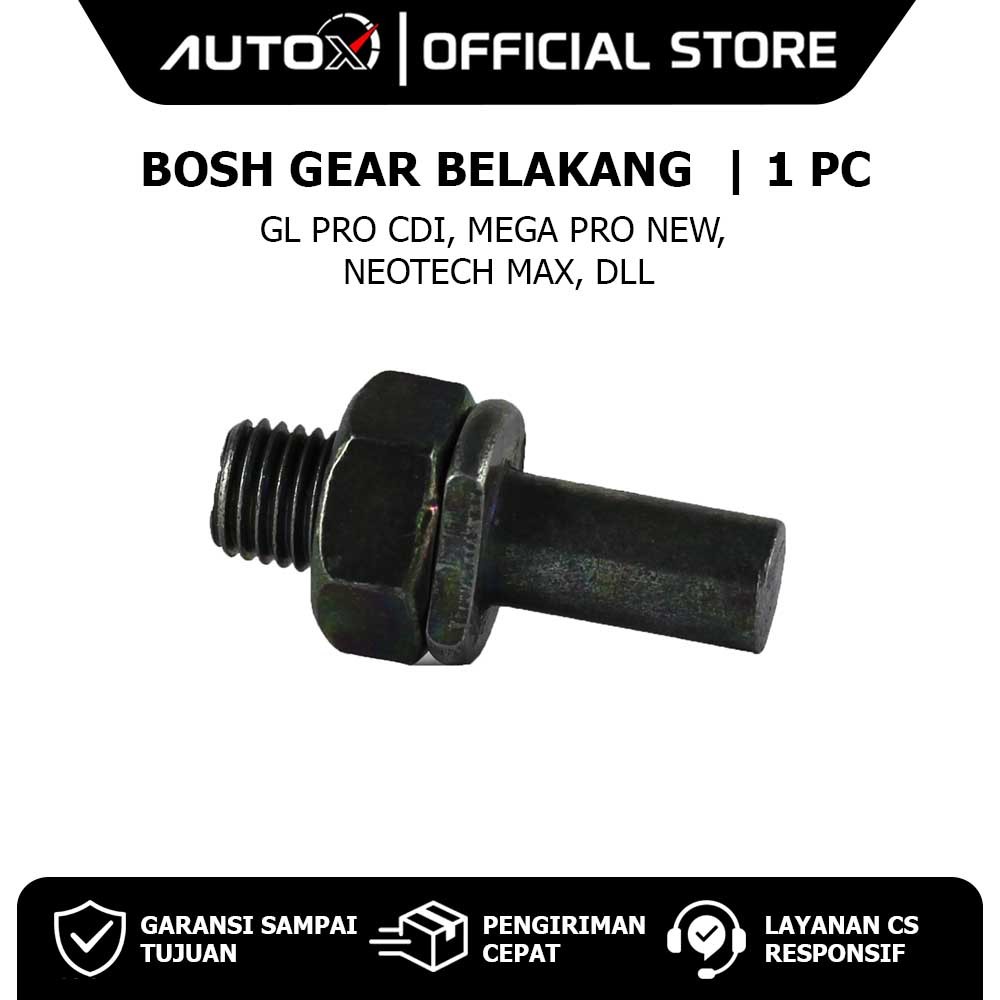 Bosh Gear Belakang GL Pro CDI & MegaPro New & Neotech Max DLL Baut Gir Geer Hitam