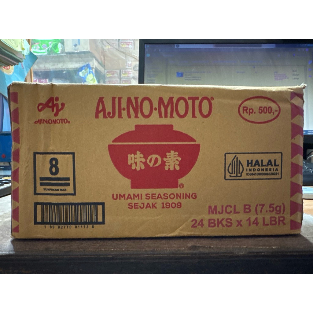 

Ajinomoto rp.500(7,5g) @ 336 bks / 1 dus