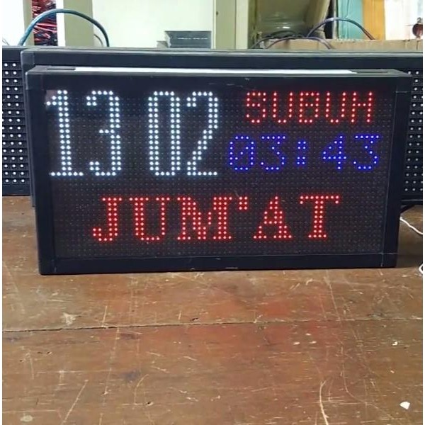 Jam Digital Masjid JR40 - Clock Dinding Sholat Otomatis, Alarm Adzan, Tampilan Modern - Non Tartil