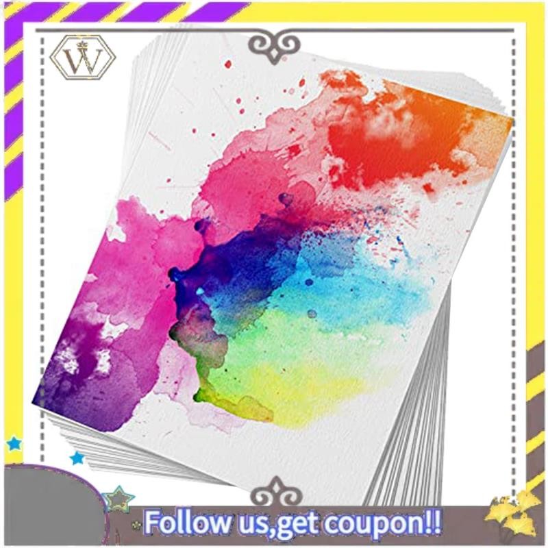 

New 60 Sheets Cold Press 50% Cotton&140Lb /300Gsm Acid-Free Bulk White Paper Art Paper (10.63 X 7.68 Inch)