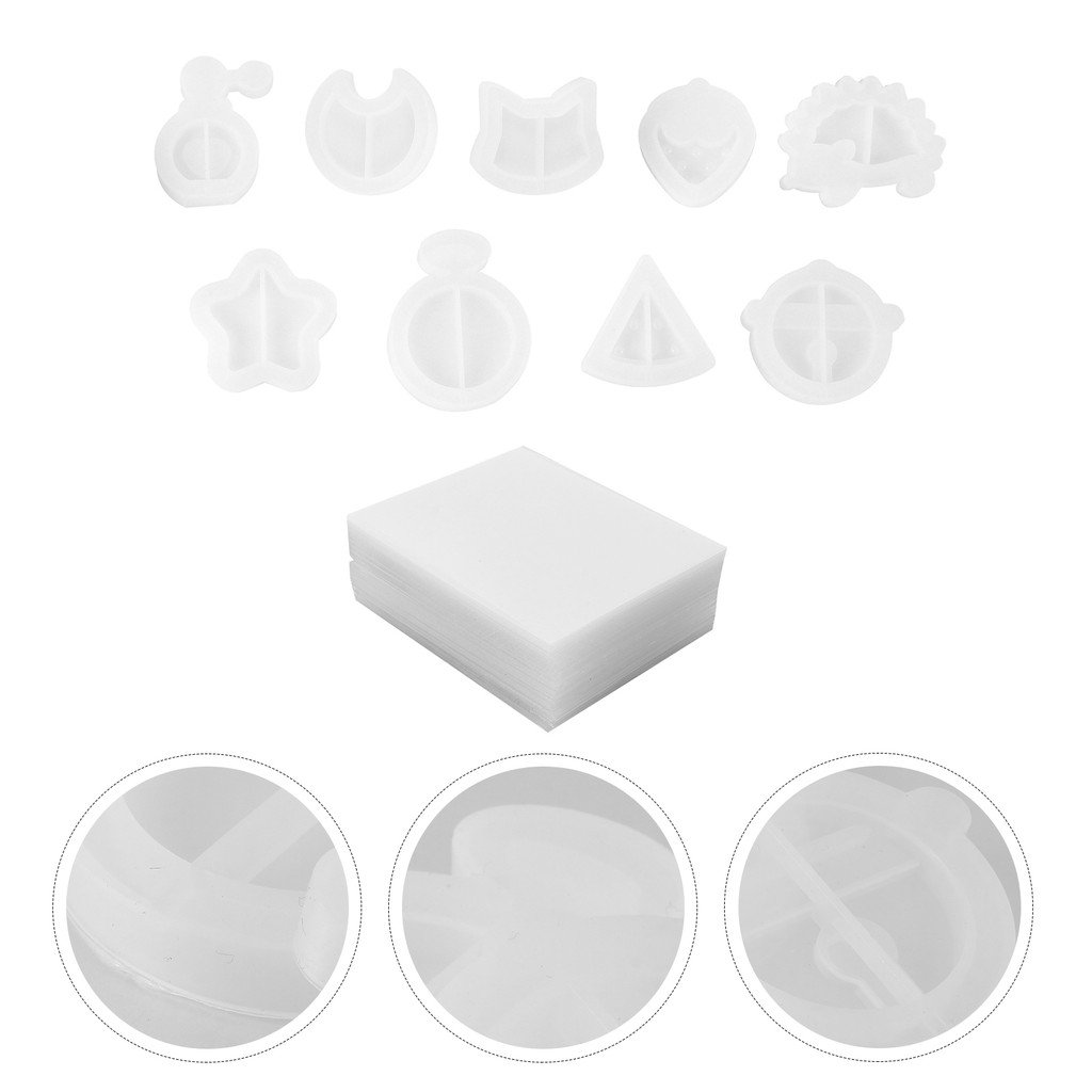 

9Pcs Silicone Mold for DIY Resin Shaker Key Chain Casting Reusable Molds Eco Friendly Easy Clean Jewelry Making