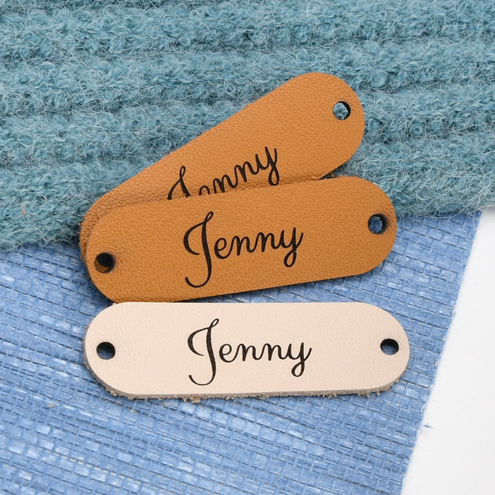 

Personalized Labels, Genuine Leather , Leather Tags , Custom Crochet Labels, Laser Engraved, For Handmade Items, D505